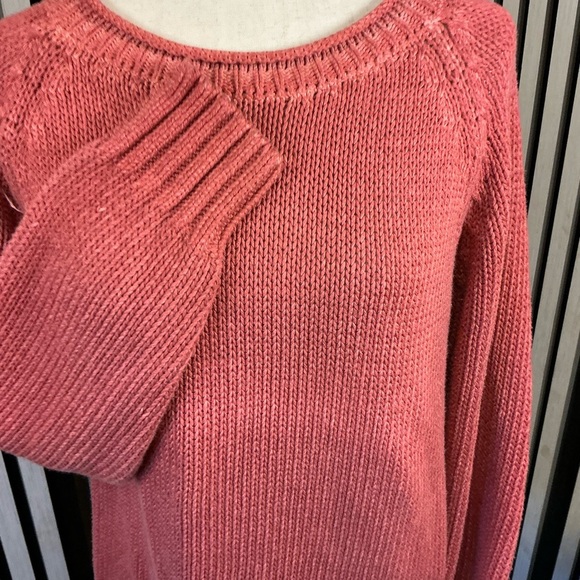 Orvis Coral Crew Neck 100% Cotton Sweater Sz Lg - Picture 3 of 5